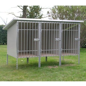 Box per cani mod. Modulare 125 x 300 cm - recinto con tettoia